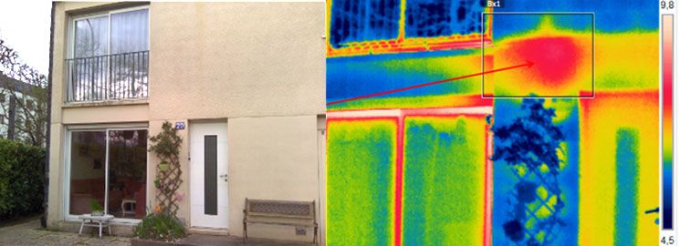 Thermographie montrant les déperditions énergétique d’un appartement à Rennes